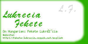 lukrecia fekete business card